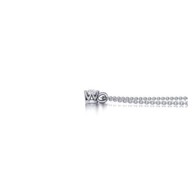 White gold diamond necklace side view