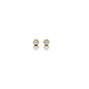 Geelgouden diamanten oorstekers 0,05ct