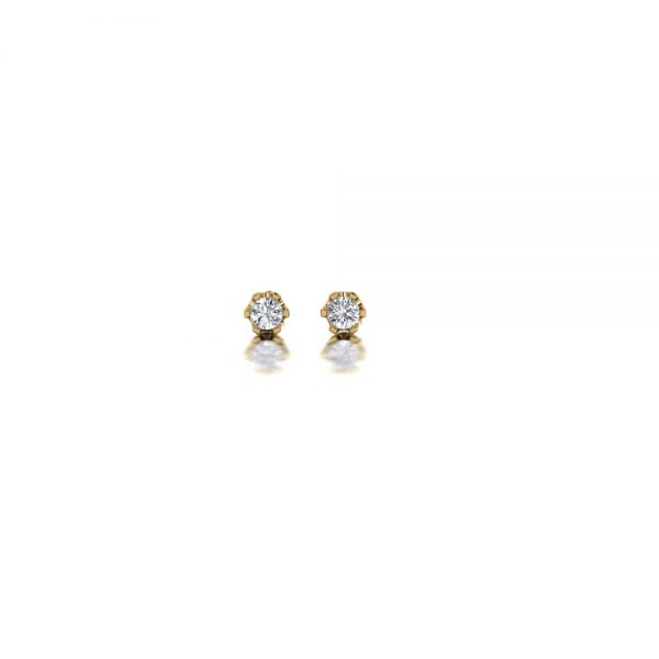 Yellow gold diamond stud earrings