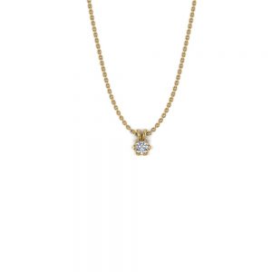 Yellow gold diamond necklace 0,05ct