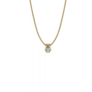 Geelgouden diamanten ketting 0,05ct