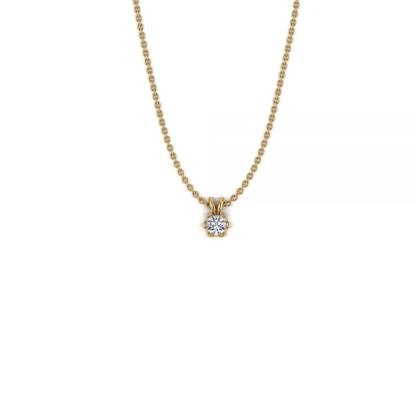 Yellow gold diamond necklace 0,05ct