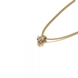 Yellow gold diamond necklace