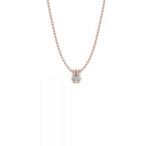 Rosegouden diamanten ketting 0,05ct