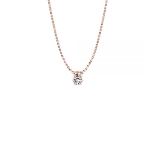 Rose gold diamond necklace 0,05ct