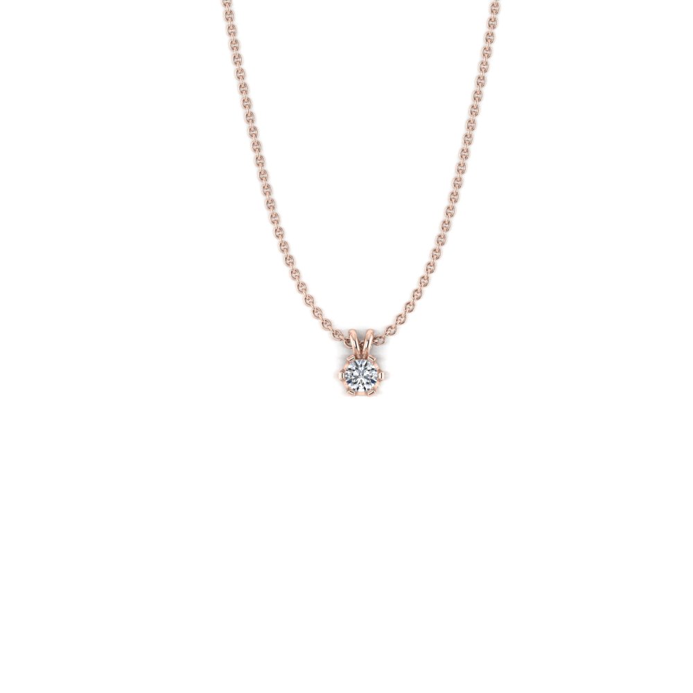 Missie diepvries Technologie Rose gold diamond necklace - Basic Wedding Rings