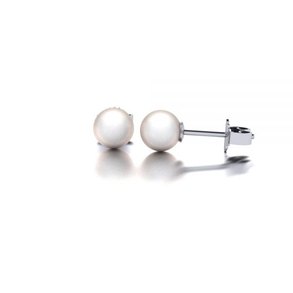 White gold Akoya pearl stud earrings