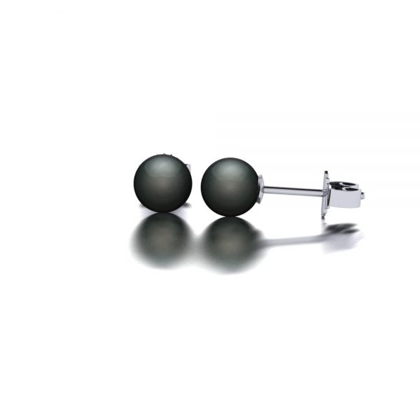 White gold Tahitian pearl earrings