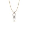 Geelgouden diamanten hanger met Akoya parel