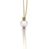 Geelgouden diamanten hanger met Akoya parel zij