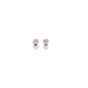 Roségouden diamanten oorstekers 0,05ct