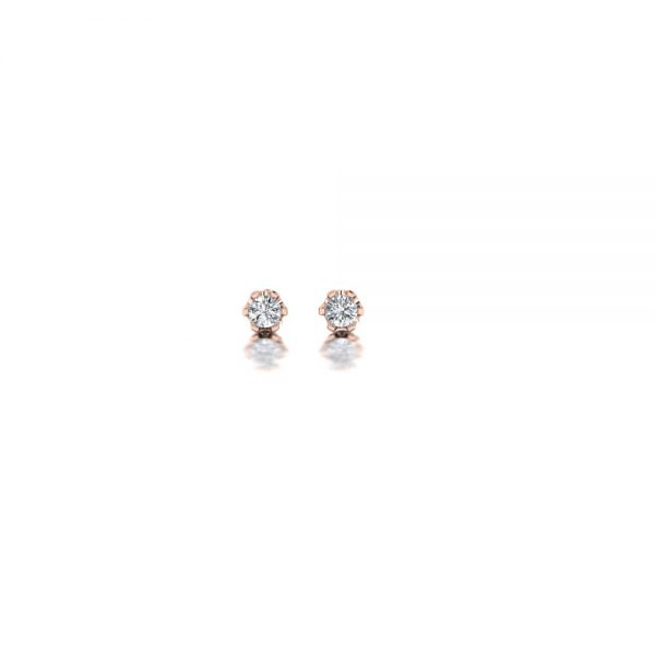 Rose gold diamond stud earrings 0,05ct