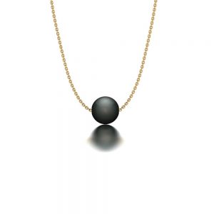 Yellow gold Tahitian pearl pendant necklace