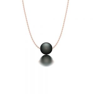 Rose gold Tahitian pearl pendant necklace