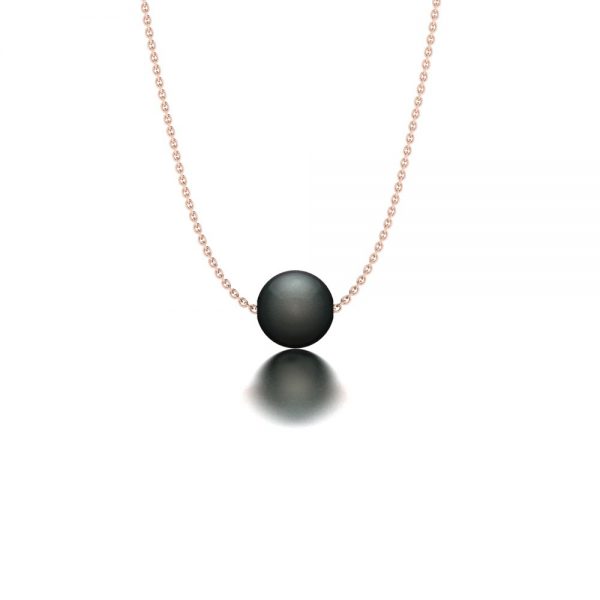 Rose gold Tahitian pearl pendant necklace