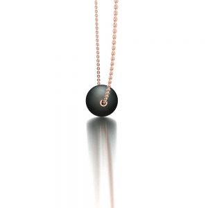 Rose gold Tahitian pearl pendant necklace side view