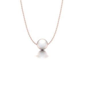 Rose gold Akoya pearl pendant necklace