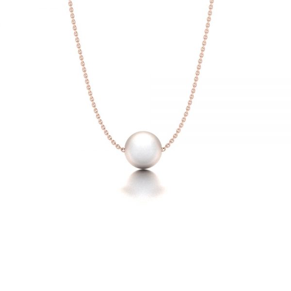 Rose gold Akoya pearl pendant necklace