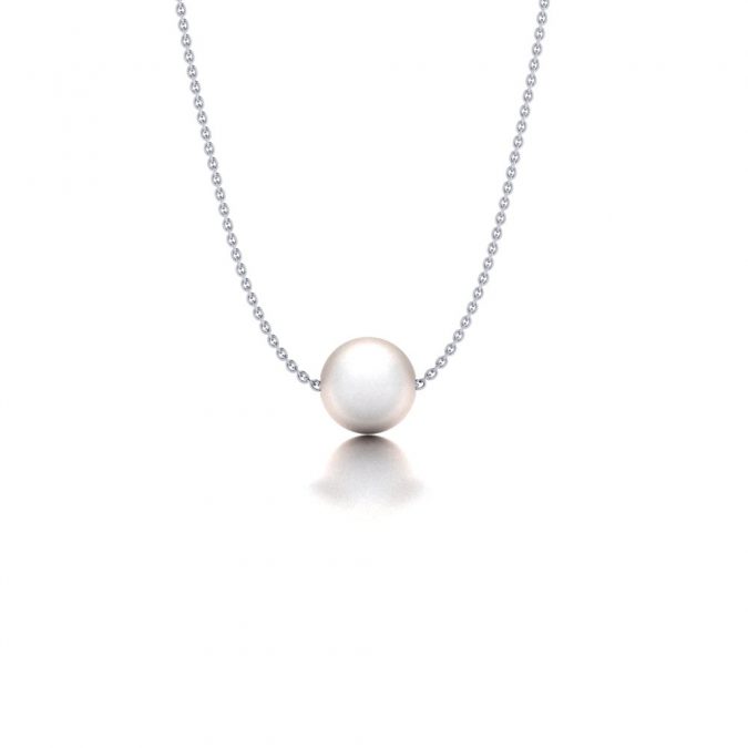 Witgouden Akoya parel hanger
