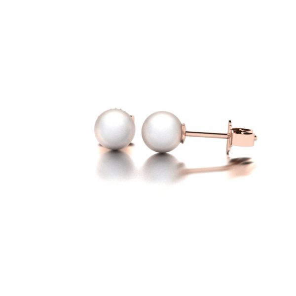 Rose gold Akoya pearl stud earrings