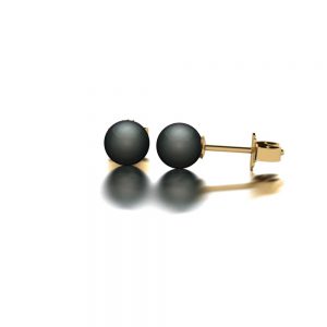 Yellow gold Tahitian pearl stud earrings