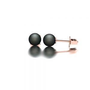 Rose gold Tahitian pearl stud earrings