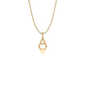 Basic Initials yellow gold letter pendant A-Z