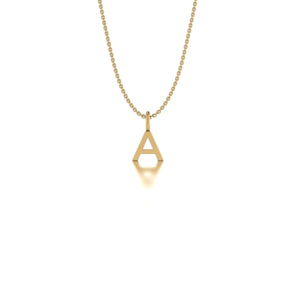 Basic Initials yellow gold letter pendant A-Z