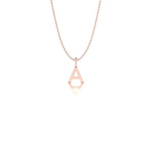 Basic Initials rose gold letter pendant A