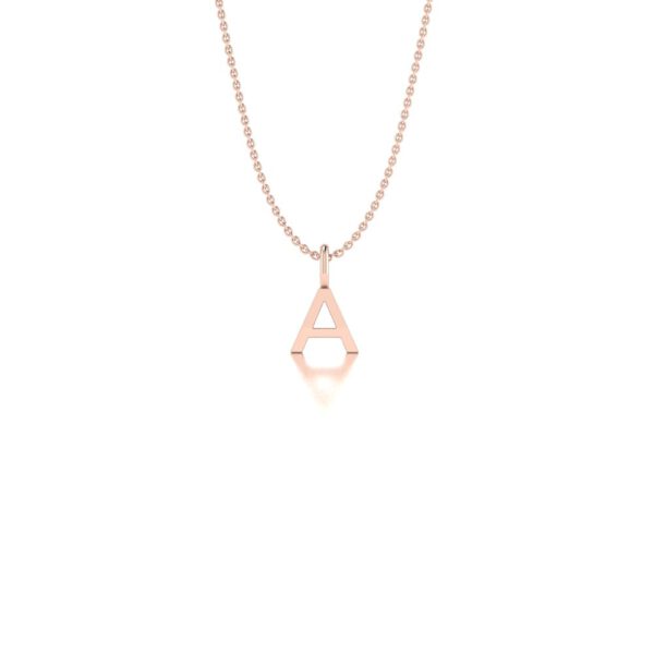 Basic Initials rose gold letter pendant A