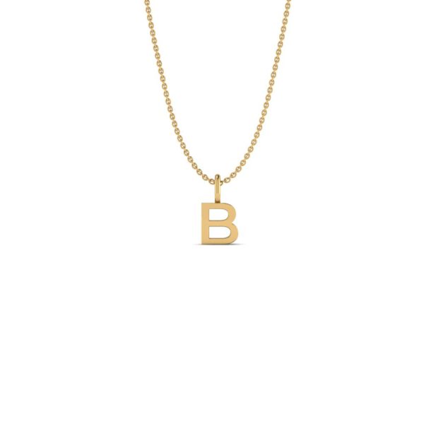 Basic Initials yellow gold letter pendant B