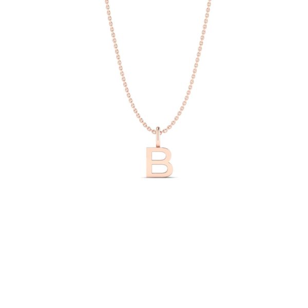 Basic Initials rose gold letter pendant B