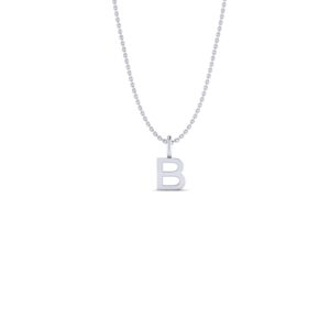 Basic Initials white gold letter pendant B