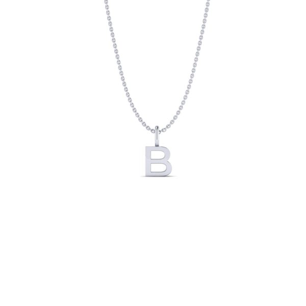 Basic Initials white gold letter pendant B