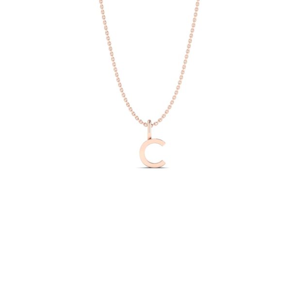 Basic Initials rose gold letter pendant C