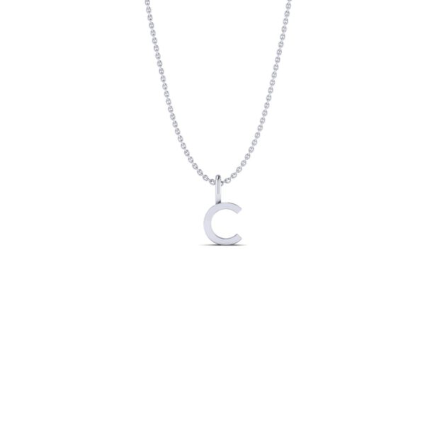 Basic Initials white gold letter pendant C