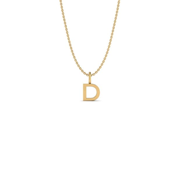 Basic Initials yellow gold letter pendant D