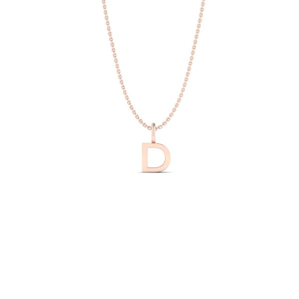 Basic Initials rose gold letter pendant D