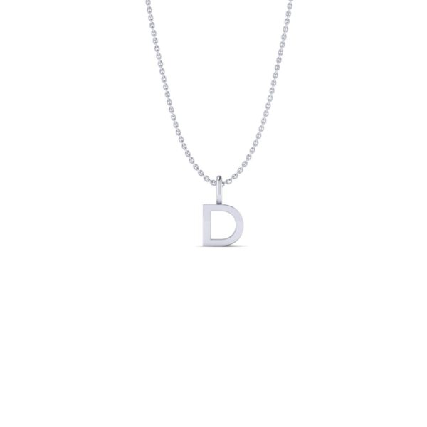 Basic Initials white gold letter pendant D