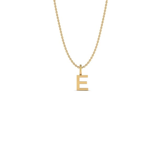 Basic Initials yellow gold letter pendant E
