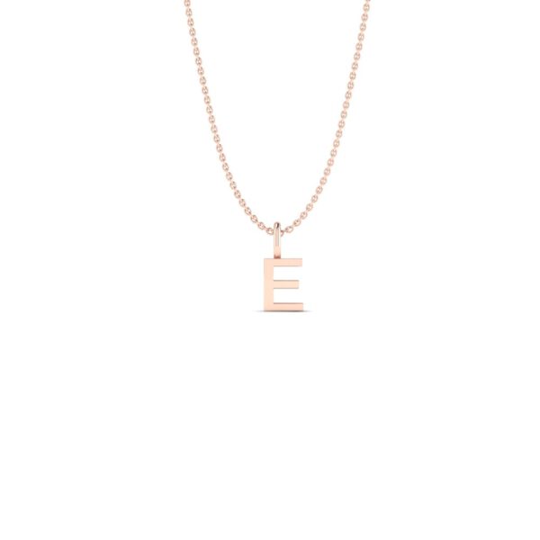 Basic Initials rose gold letter pendant E