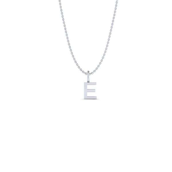 Basic Initials white gold letter pendant E