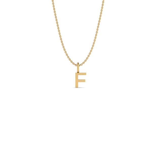 Basic Initials yellow gold letter pendant F