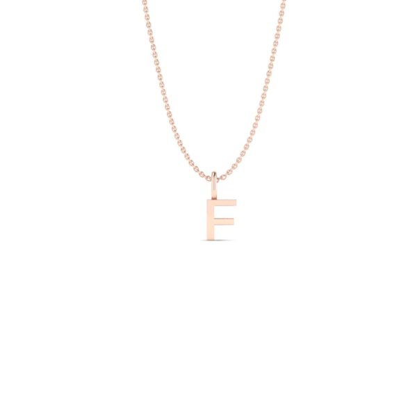 Basic Initials rose gold letter pendant F