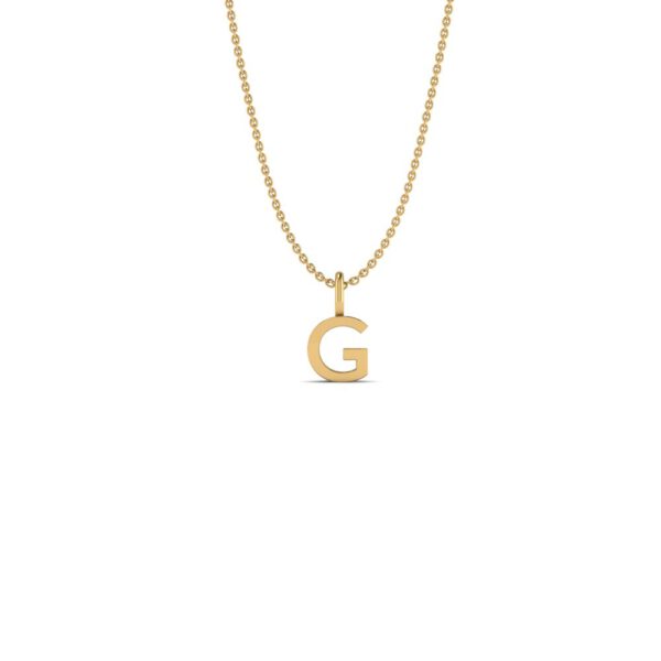 Basic Initials yellow gold letter pendant G