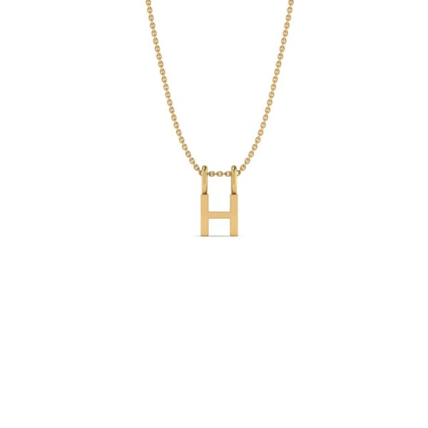Basic Initials yellow gold letter pendant H