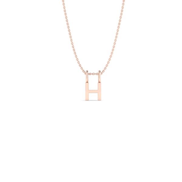 Basic Initials rose gold letter pendant H