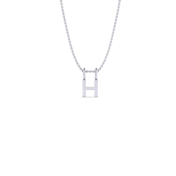 Basic Initials white gold letter pendant H