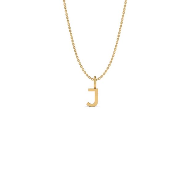 Basic Initials yellow gold letter pendant J