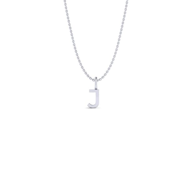 Basic Initials white gold letter pendant J